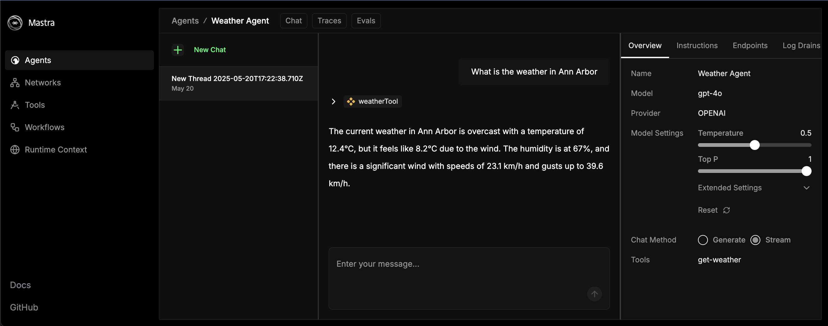 weather agent chat